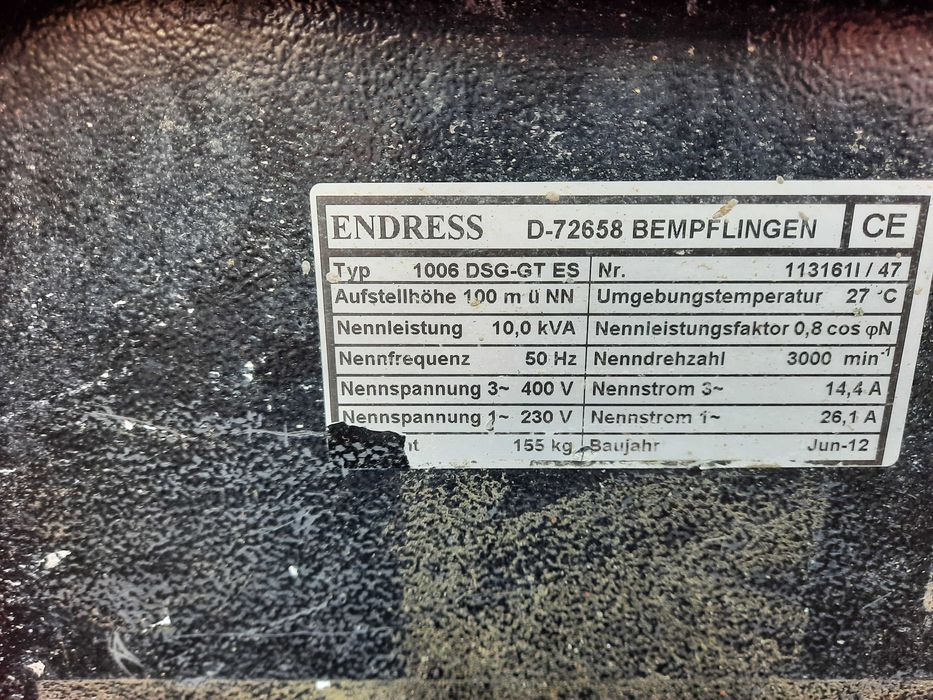 Agregat Prądotwórczy  ENDRESS ESE 1006 DHG-GT ES DUPLEX