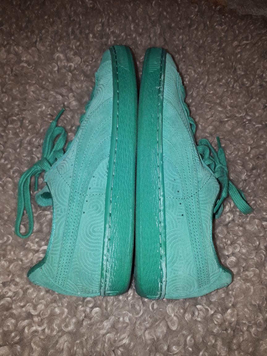 Miętowe buty Puma Suede r40/25,5 cm