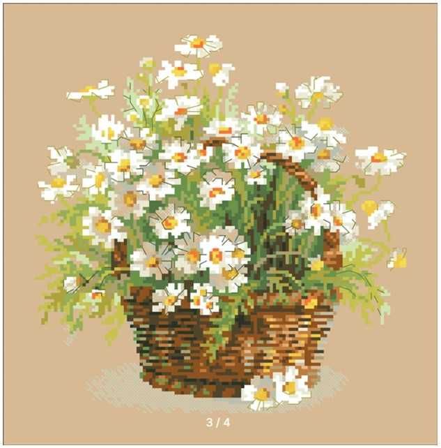Набір для вишивання 28х28 см A basket of white daisies