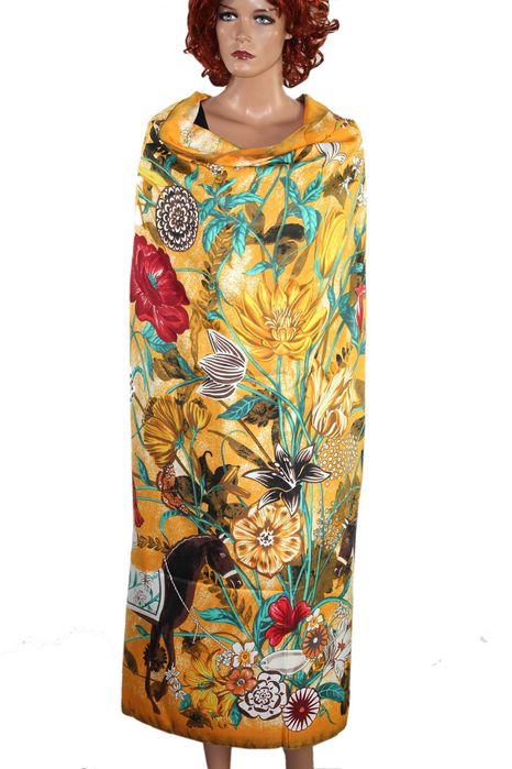 C1-8 Ogromna Jedwabna Chusta SILK Prezent 130x130