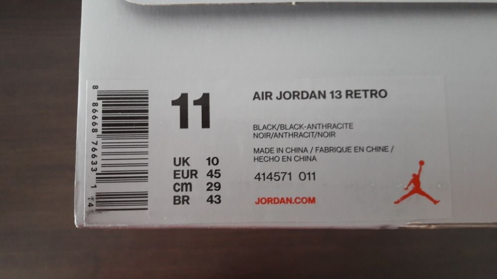 Buty Air Jordan 13 Retro "Black Cat" rozmiar EUR 45