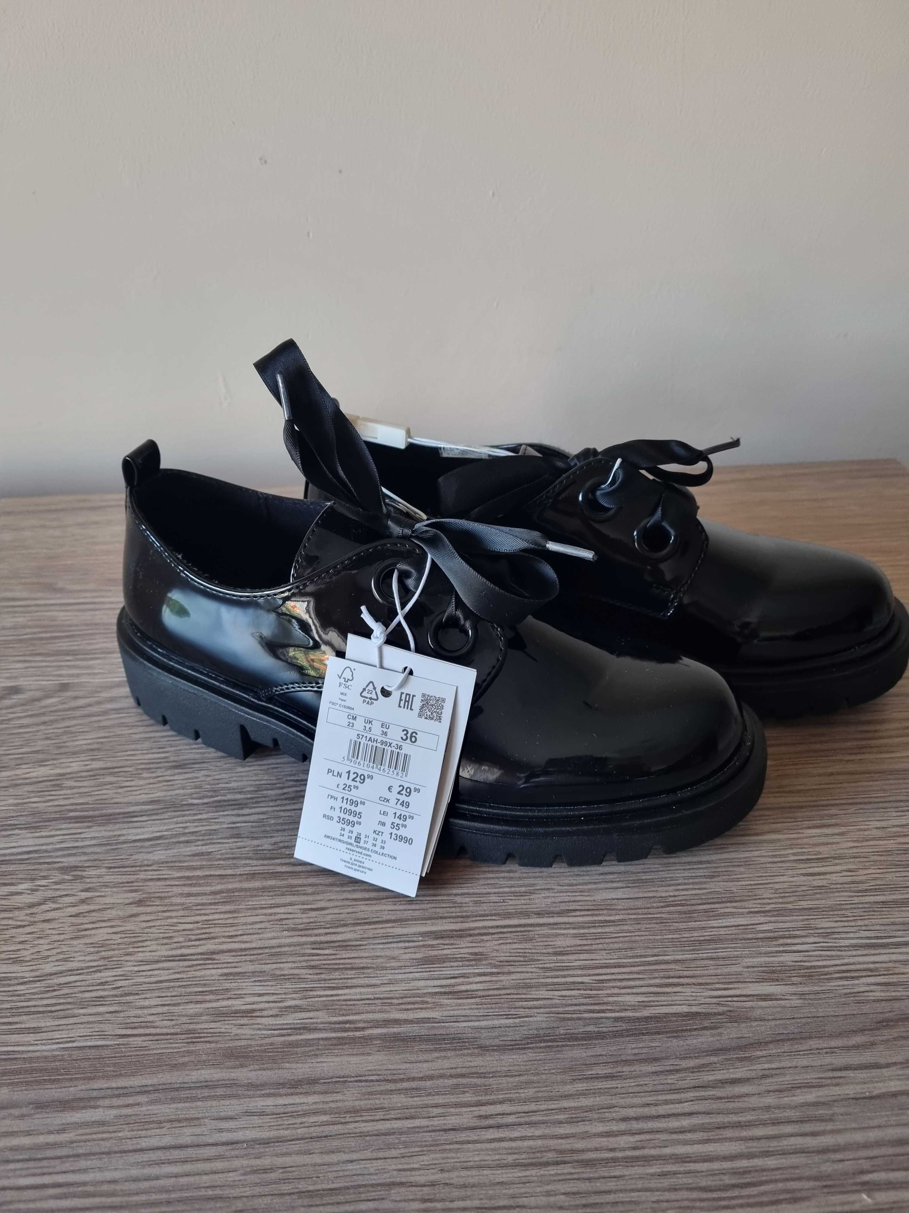 Buty nowe Reserved loafersy czarne r. 36