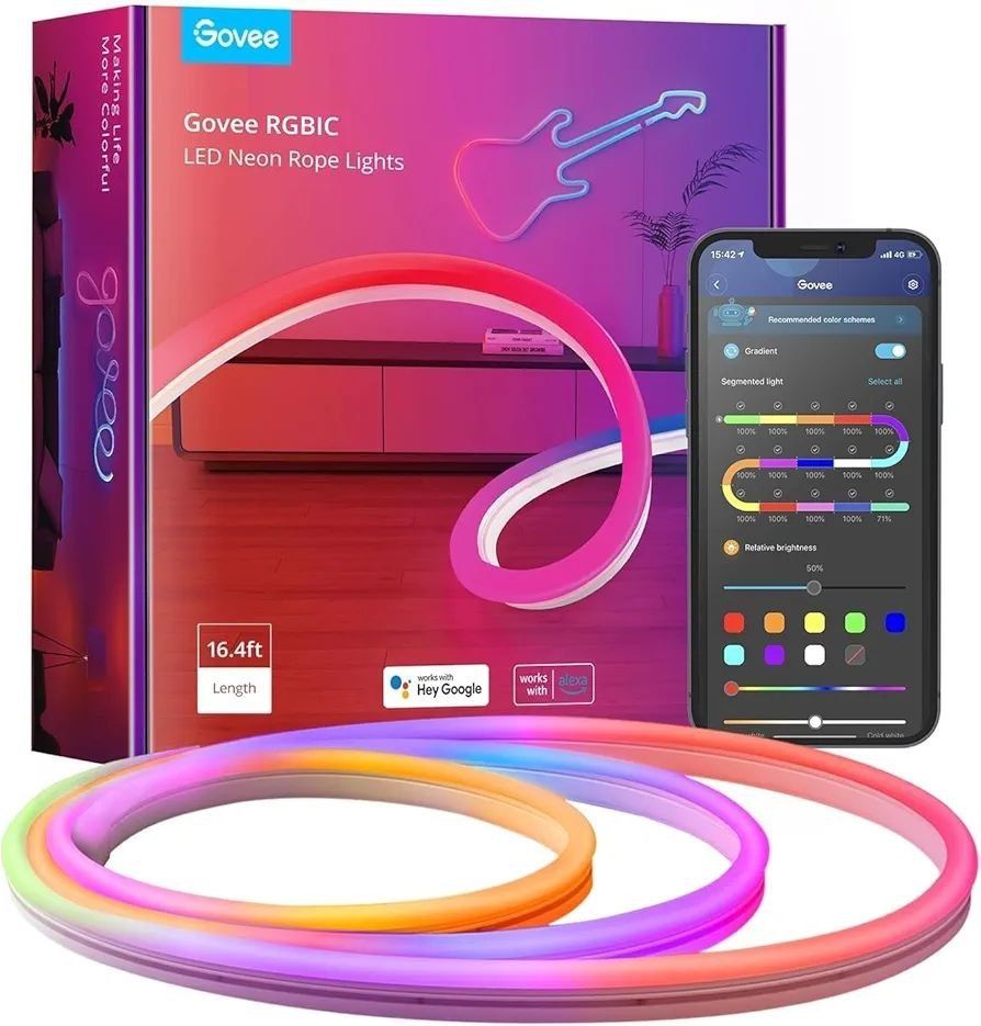 RGB підсвітка   Светодиодная лента Govee Neon 5 м с управлением из при