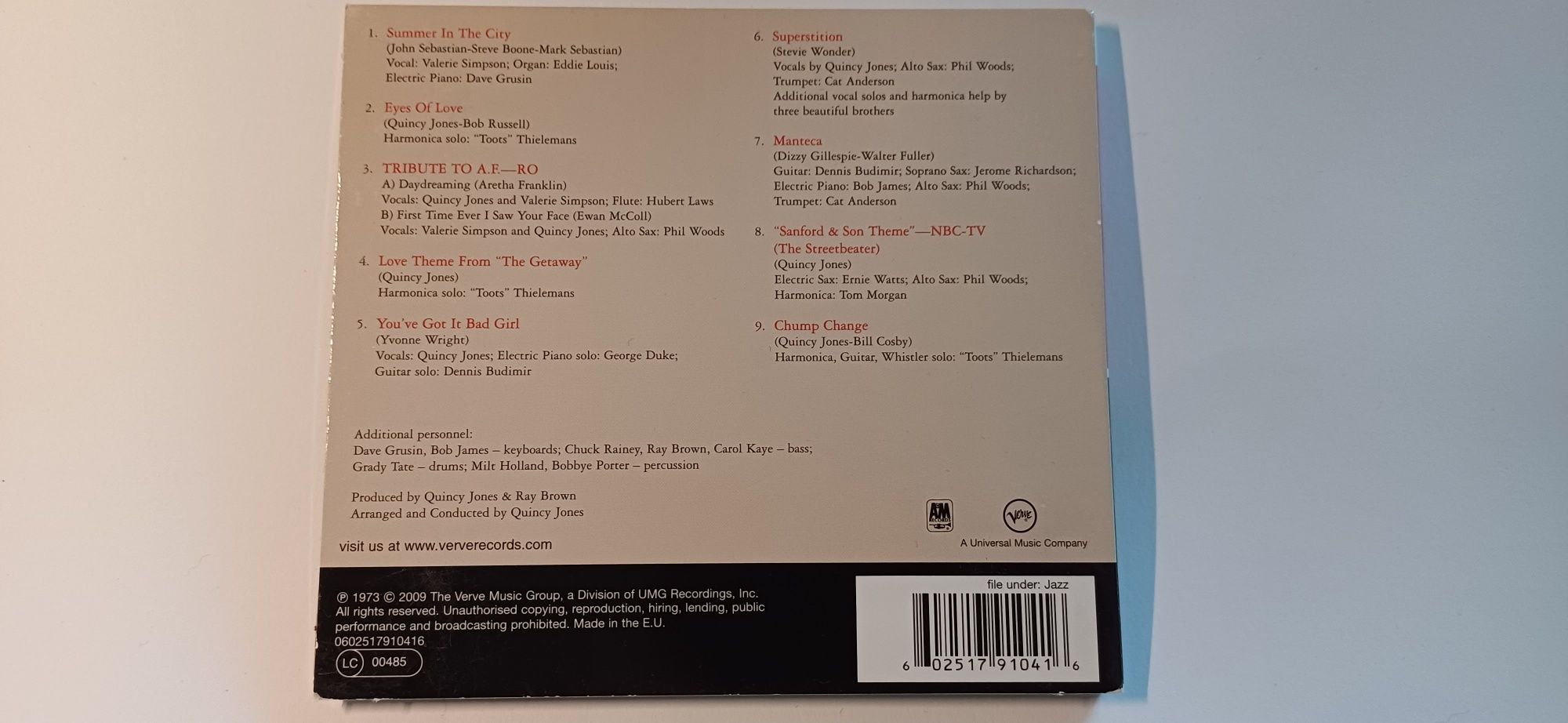 Quincy Jones – You've Got It Bad Girl *CD 1973/2009