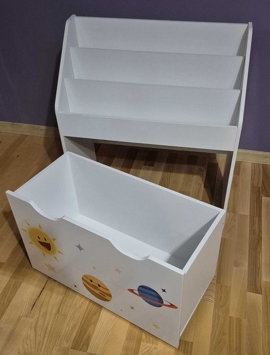 Regał / organizer dziecięcy 3 półki + szuflada na kółkach