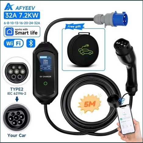 Зарядка для авто, электромобиля   AFYEEV 7.2 кВт 32 A 1-фаза Type 2