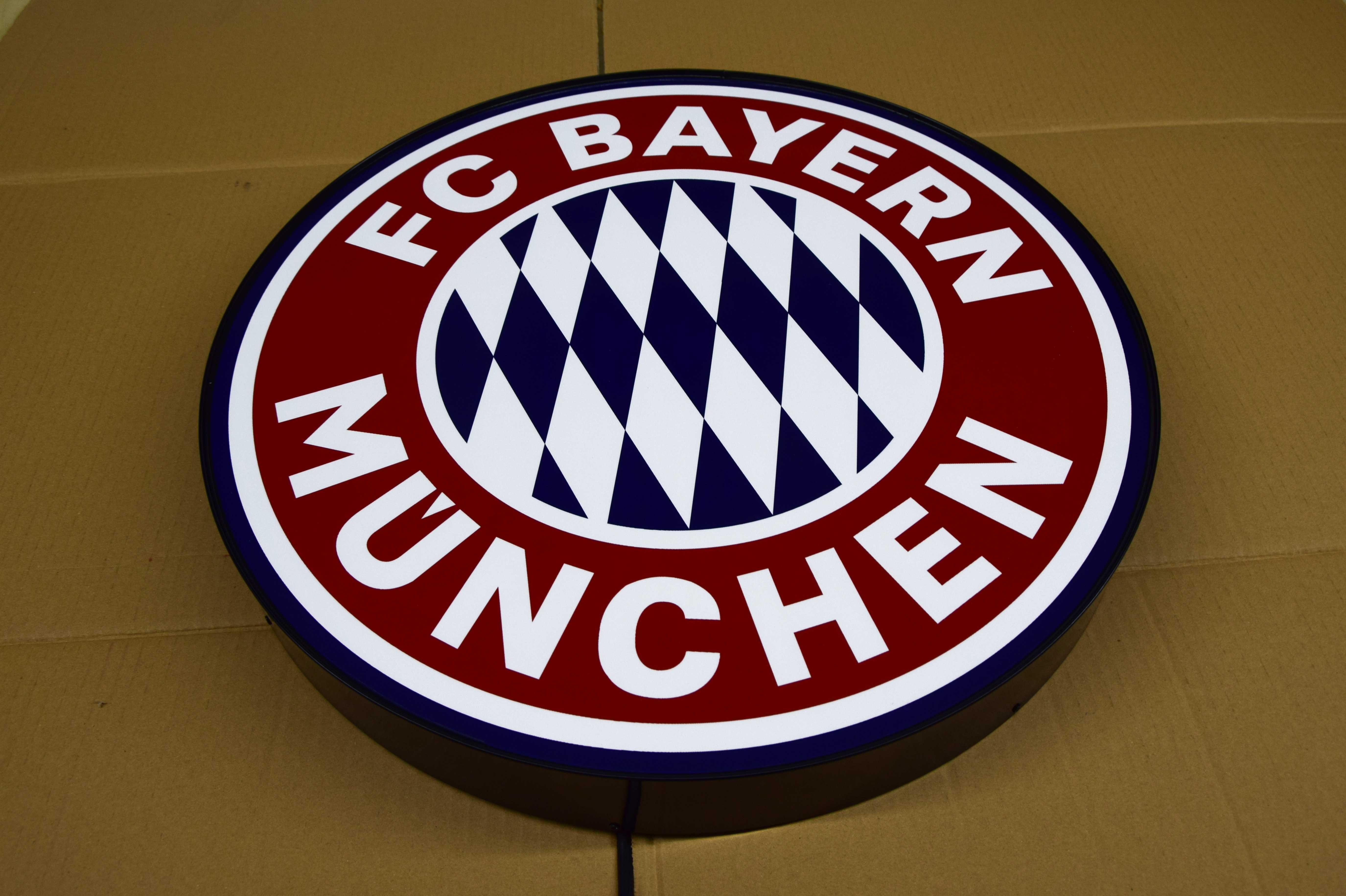 LED Neon BAYERN MUNCHEN, Podświetlane Logo Bayern Monachium, Prezent