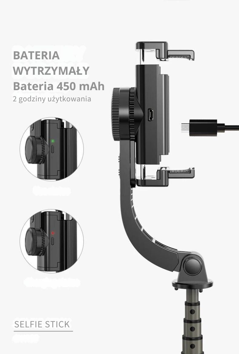 GIMBAL DO SMARTFONA Ręczny Stabilizator Pilot Bluetooth