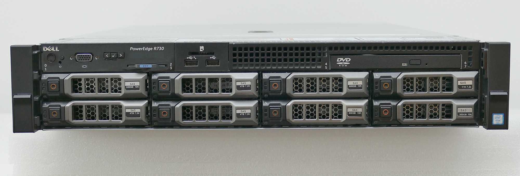 Serwer DELL R730 (16TB) 8 dysk SAS 2TB, 2xCPU, 64GB, 2xLAN 10G, 2xPSU