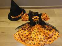 Kostium halloween dziewczecy dyniowa czarodziejka 3-4 latka r 98