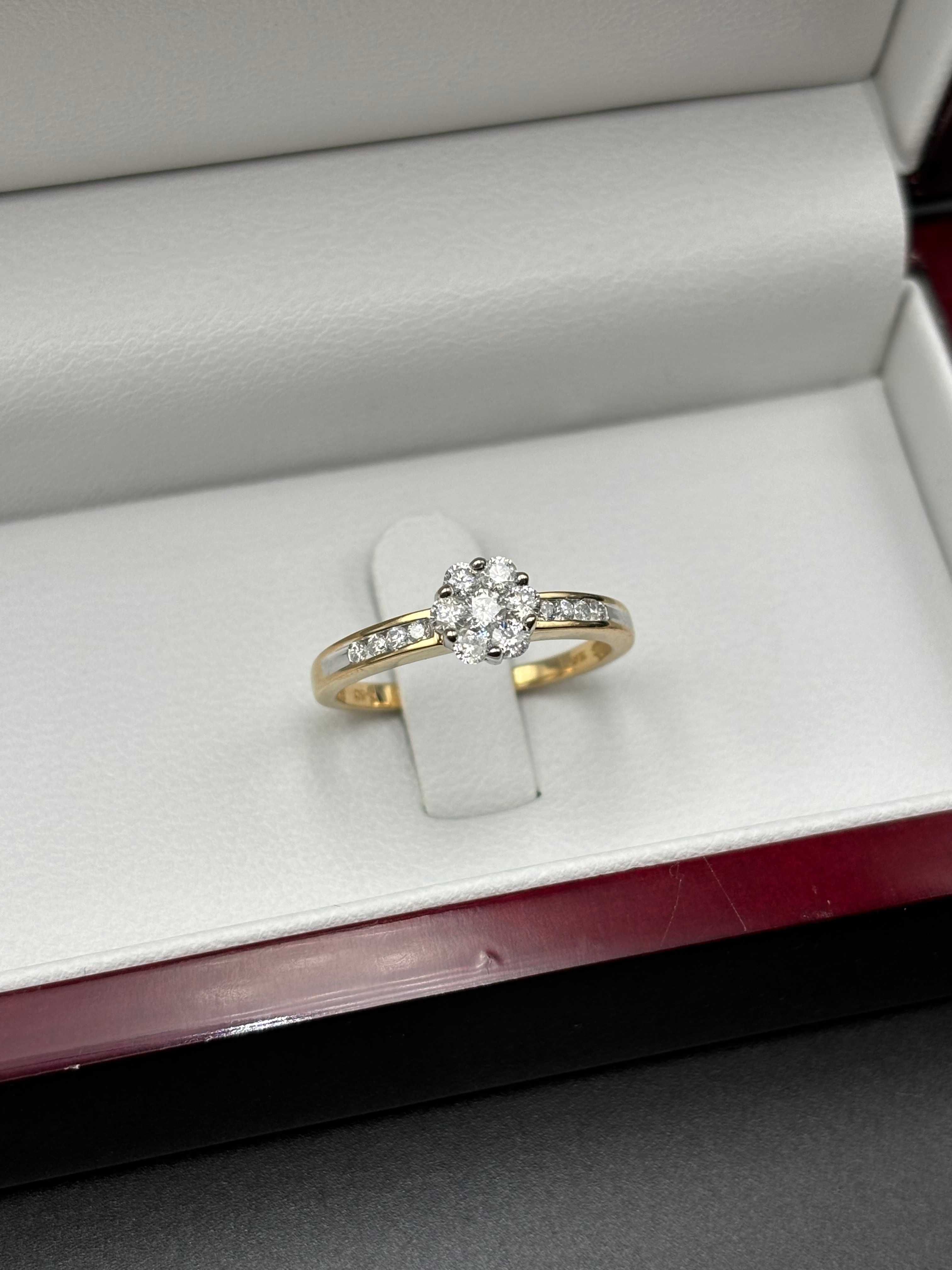 Złoty pierścionek 3,7g 585 z brylantami 0,50ct / naturalne diamenty