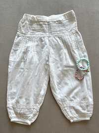 Letnie spodnie, cienkie białe spodnie rozmiar 104