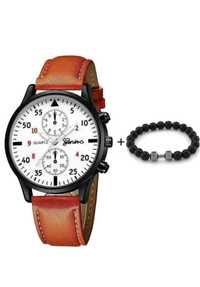 Чоловічий класичний наручний годинник +браслет