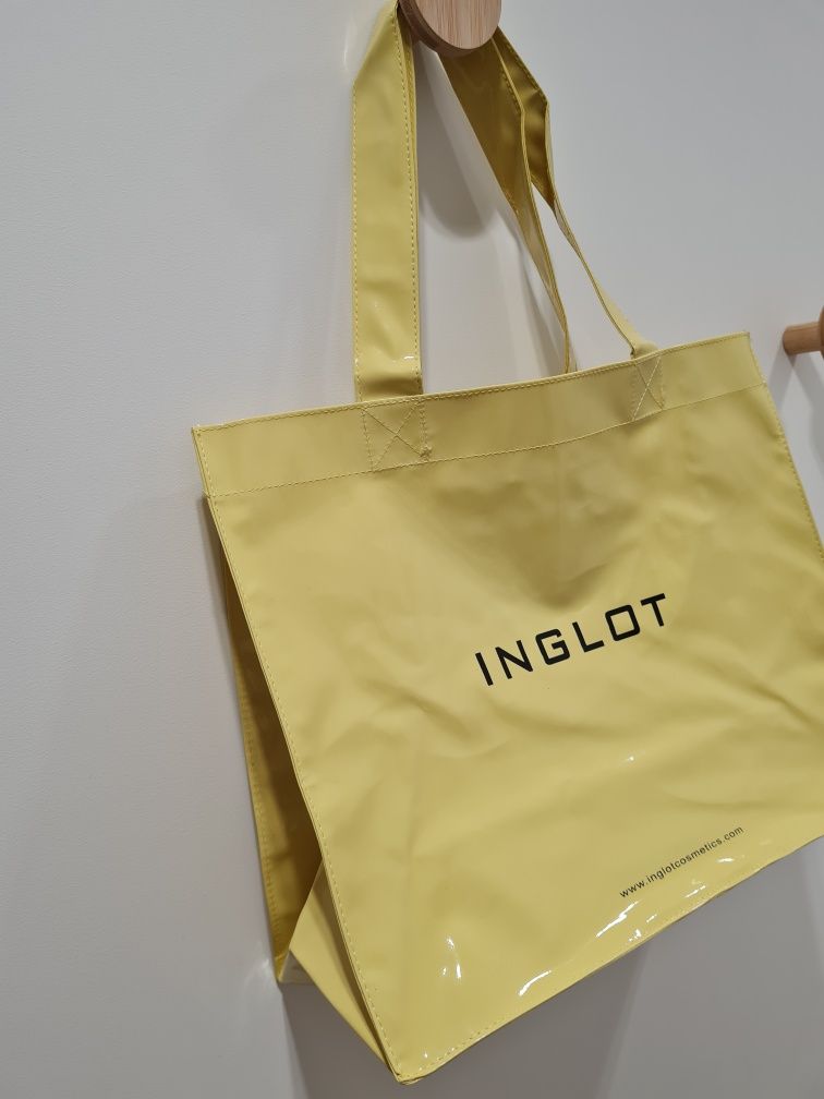 INGLOT torba shopper lakierowana żółta zakupy plaża basen NOWA
