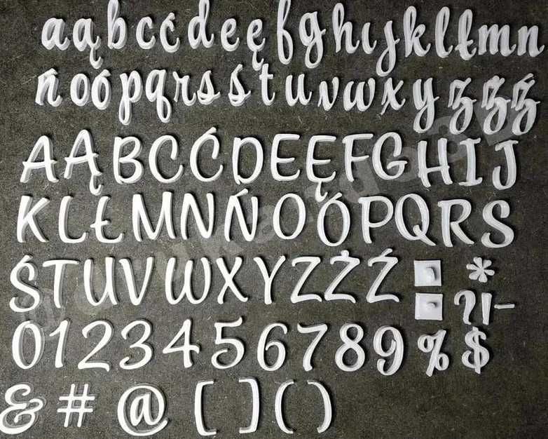 Cukierniczy alfabet CASUAL stemple literki do masy lukru DUŻY 3 cm