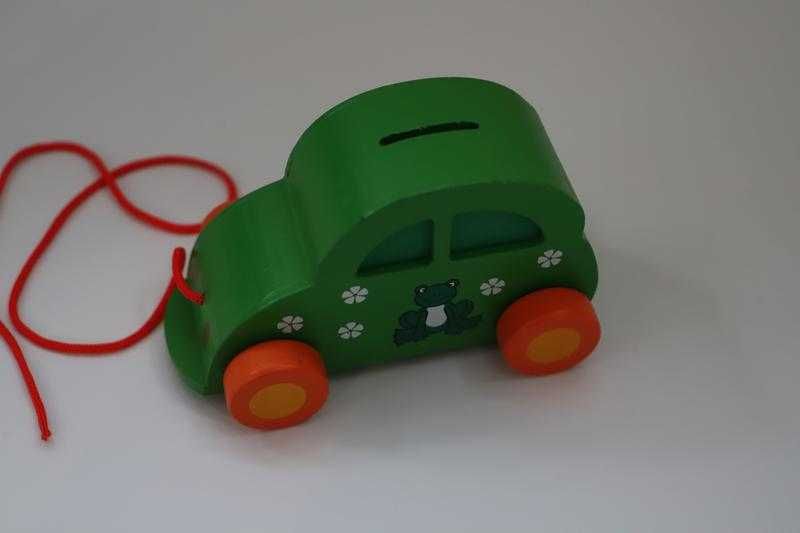 Дерев'яна машинка скарбничка машинка каталка