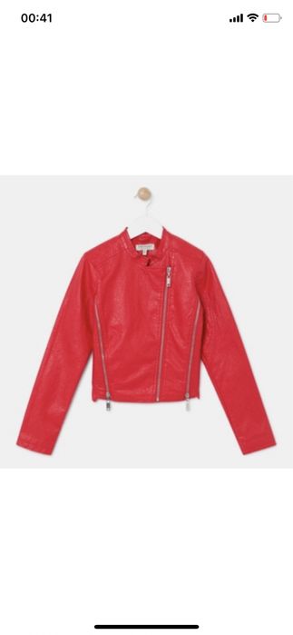 Twinset итальянская красная куртка под кожу размер 11-13 лет. Новая!