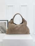 torba shopper skora naturalna zamszowa taupe