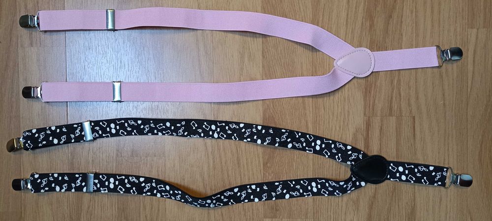 Zestaw 3 sztuki szelki dla przedszkolka do spodni spódnicy nuty