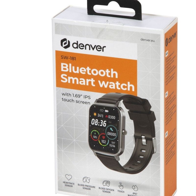Смарт-годинник Denver SW-181 Black (Bluetooth, 1.69” IPS, IP67)