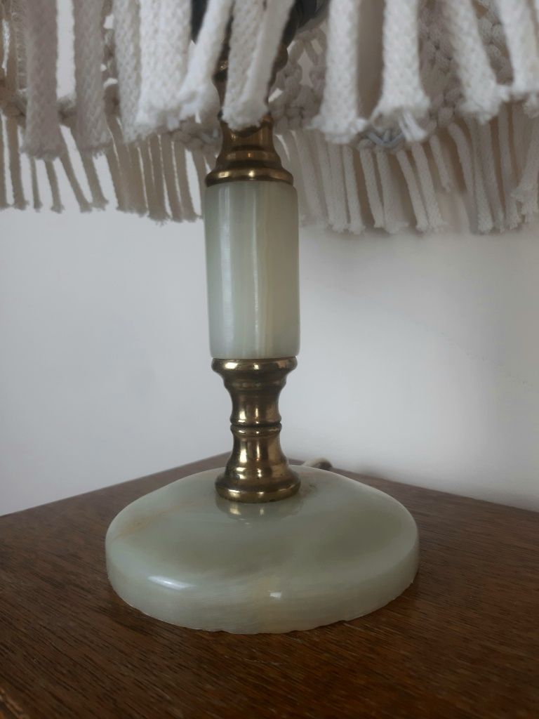 Lampa vintage boho ręcznie pleciony abażur pomysł na prezent