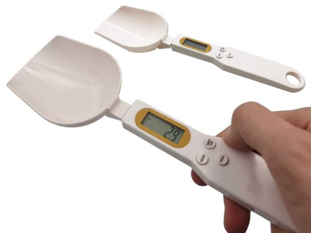 WAGA KUCHENNA ŁYŻKA elektroniczna LCD RĘCZNA Precyzyjna do 500g Biała