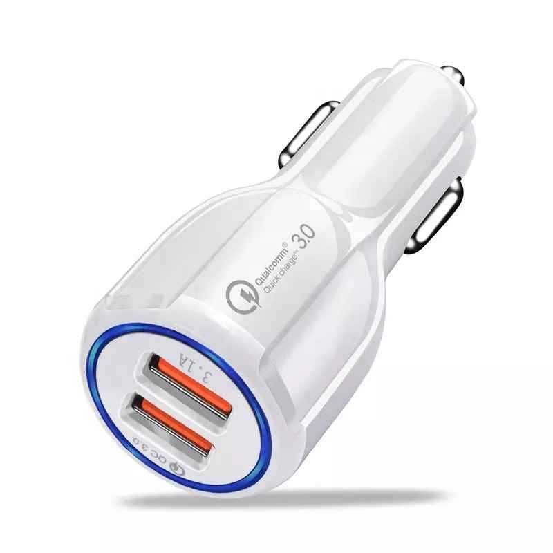 Carregador USB Duplo QC 3.0 de Isqueiro Carro 5V 9V 12V Quick Charge