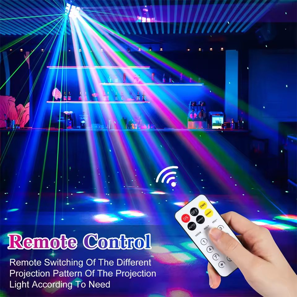 DayFlicker-Mini Butterfly Laser Light com controle remoto, Controle DM