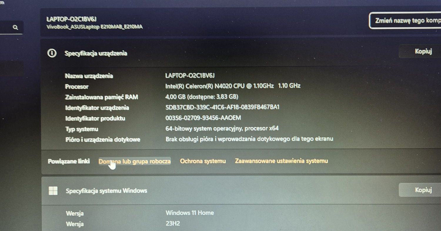 Notebook asus stan idealny jak nowy