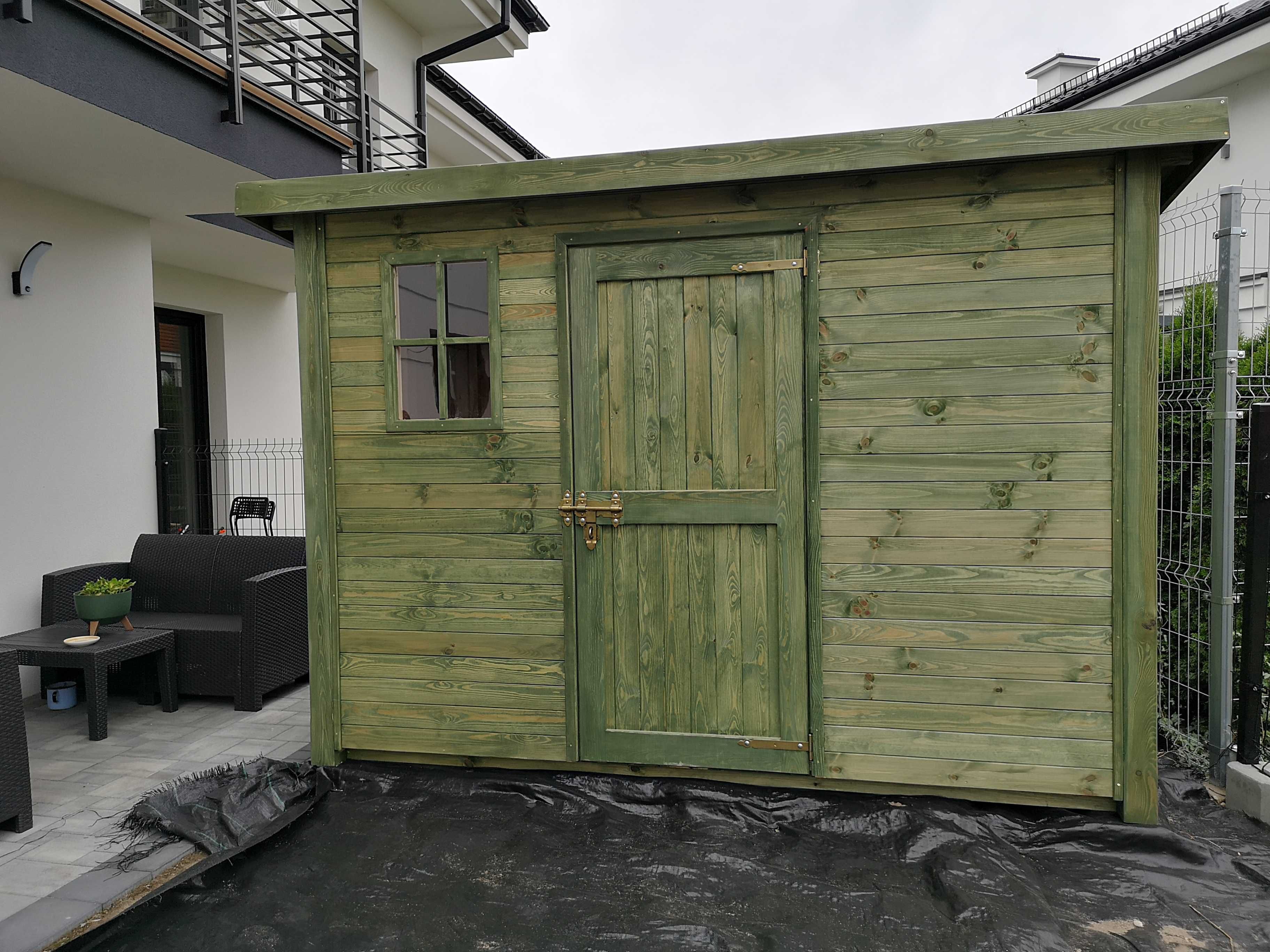 Domek narzędziowy 3 x 1,5m z dachem prostym jednospadowym