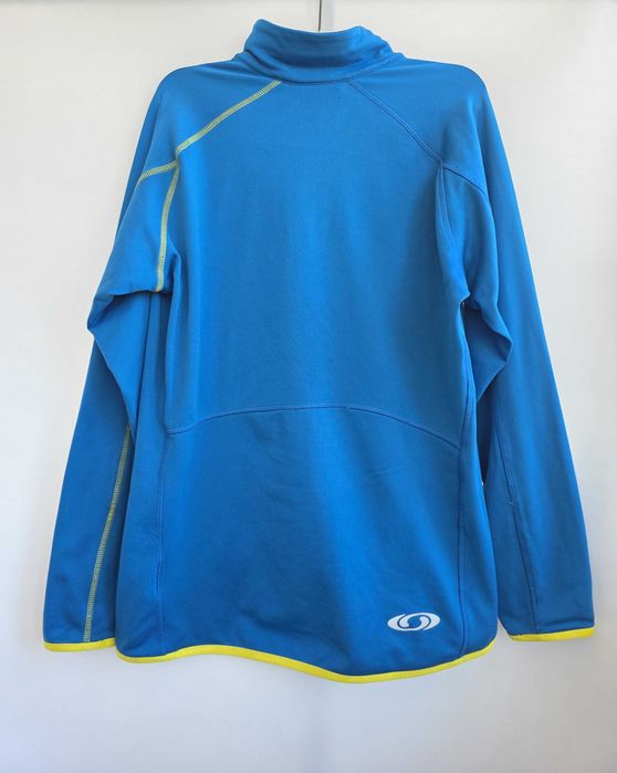 Женская голубая термо кофта на молнии salomon флиска флисовая кофта