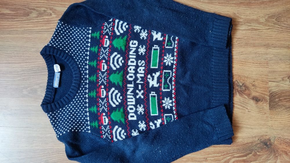 Sweter świąteczny swiecacy dla chłopca