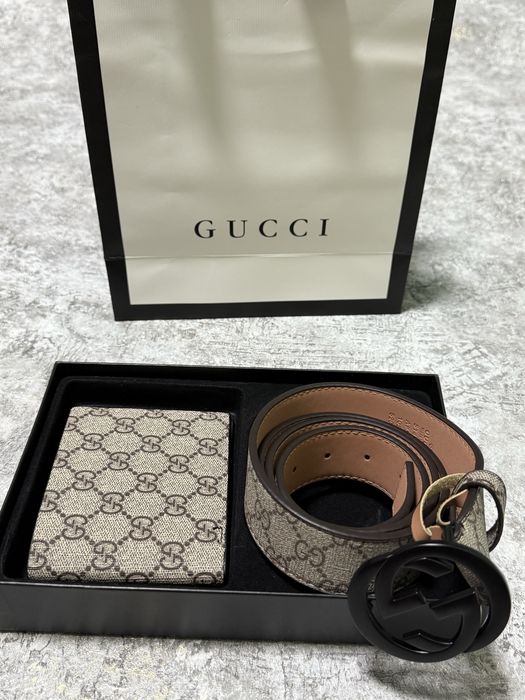 Набір Gucci — ремінь і гаманець у подарунковій коробці