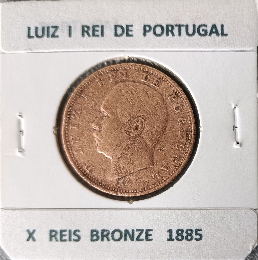 3 Moedas em Bronze de X réis do Monarca Português D. Luiz I
