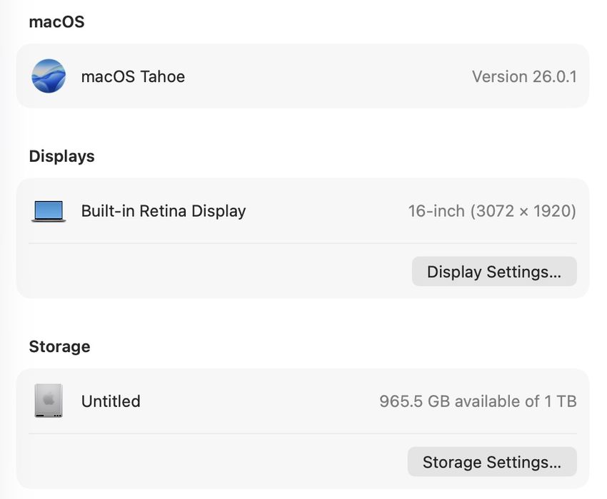 MacBook Pro 16 2019 I9 32GB 1TB Radeon 5500
