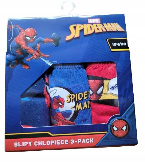 Spiderman Slipy Chłopięce Majtki 3 Pak 128/134