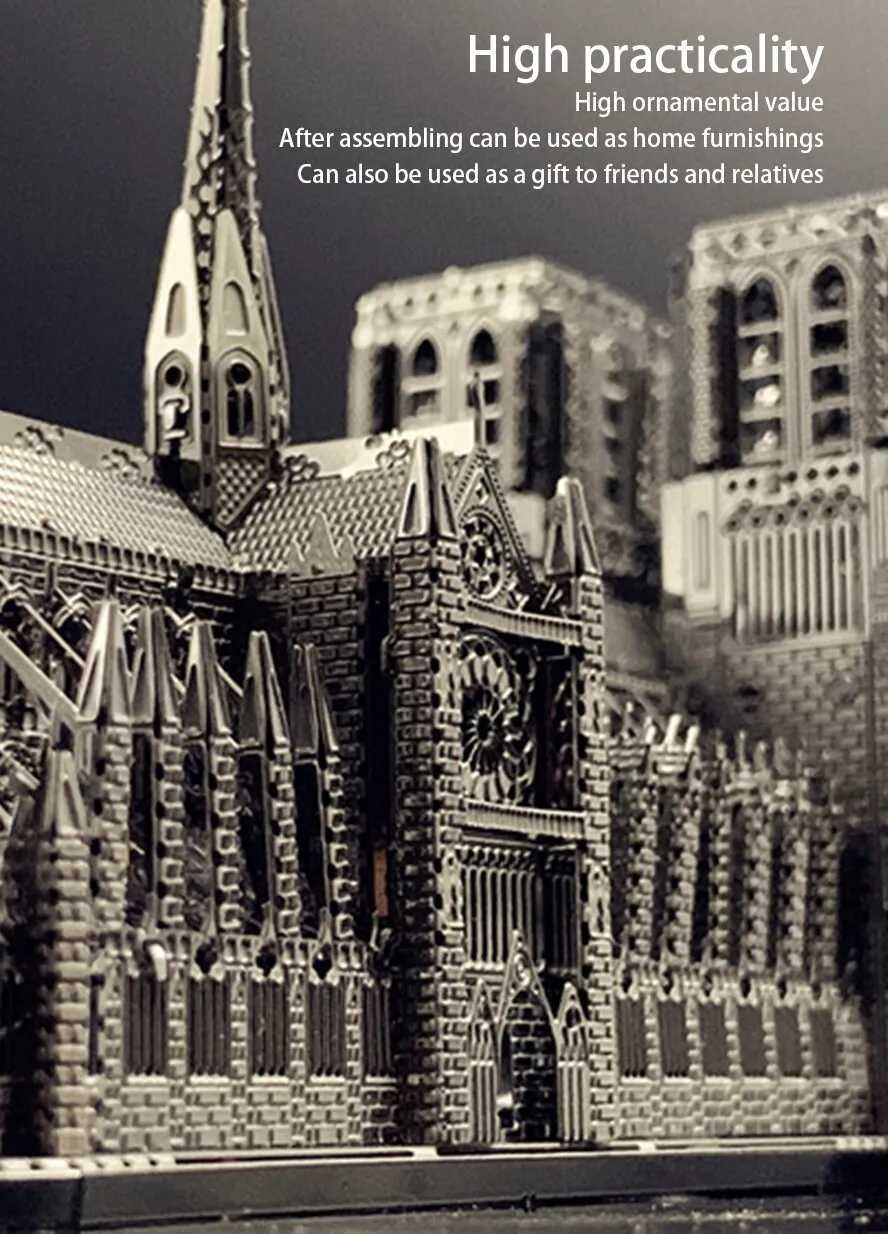 Замок Нотр Дам, Notre-Dame de Paris,  3D металлический конструктор