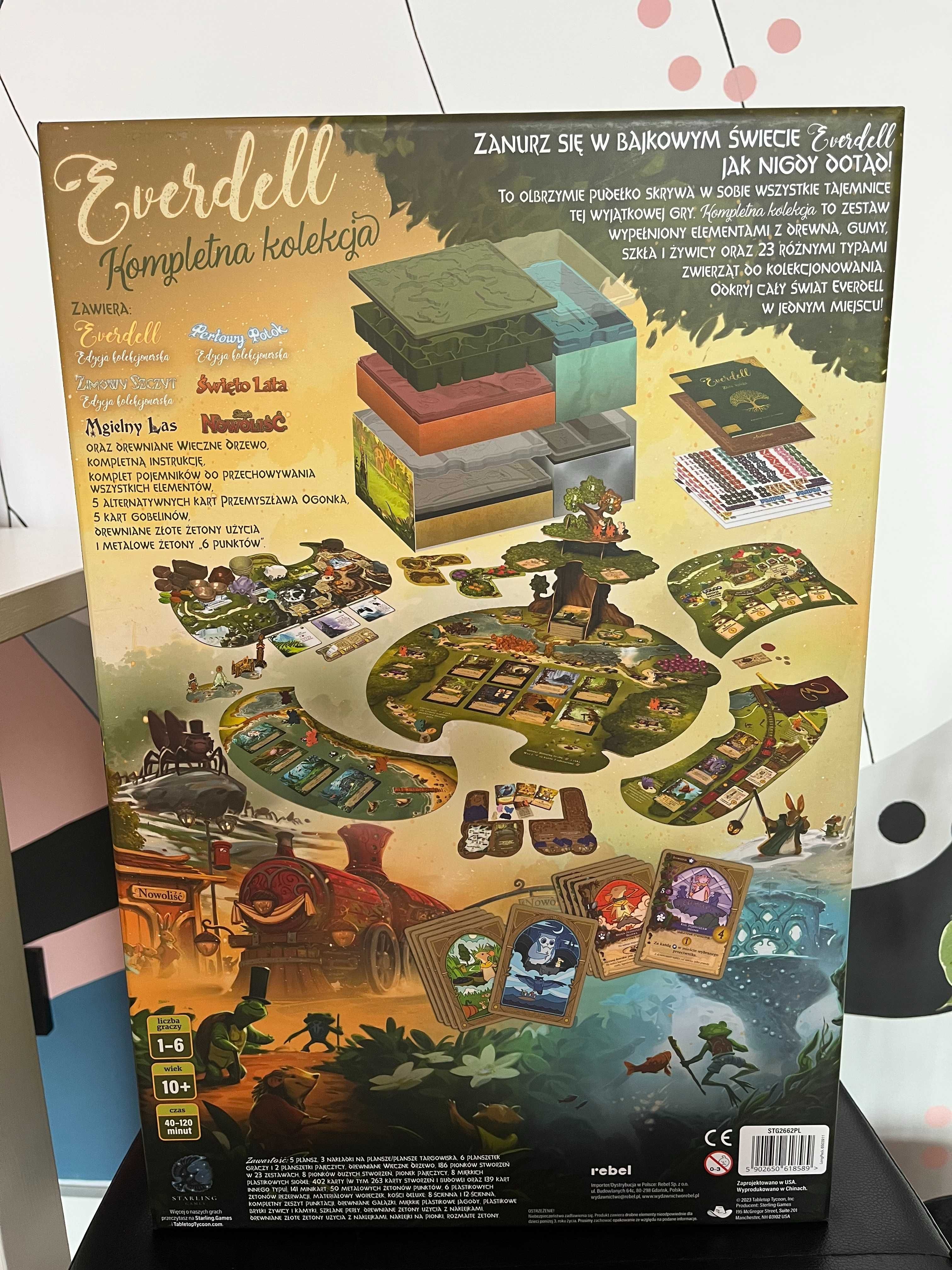 Everdell kompletna kolekcja - pudełko, pojemniki, drzewo, wkładka 3D