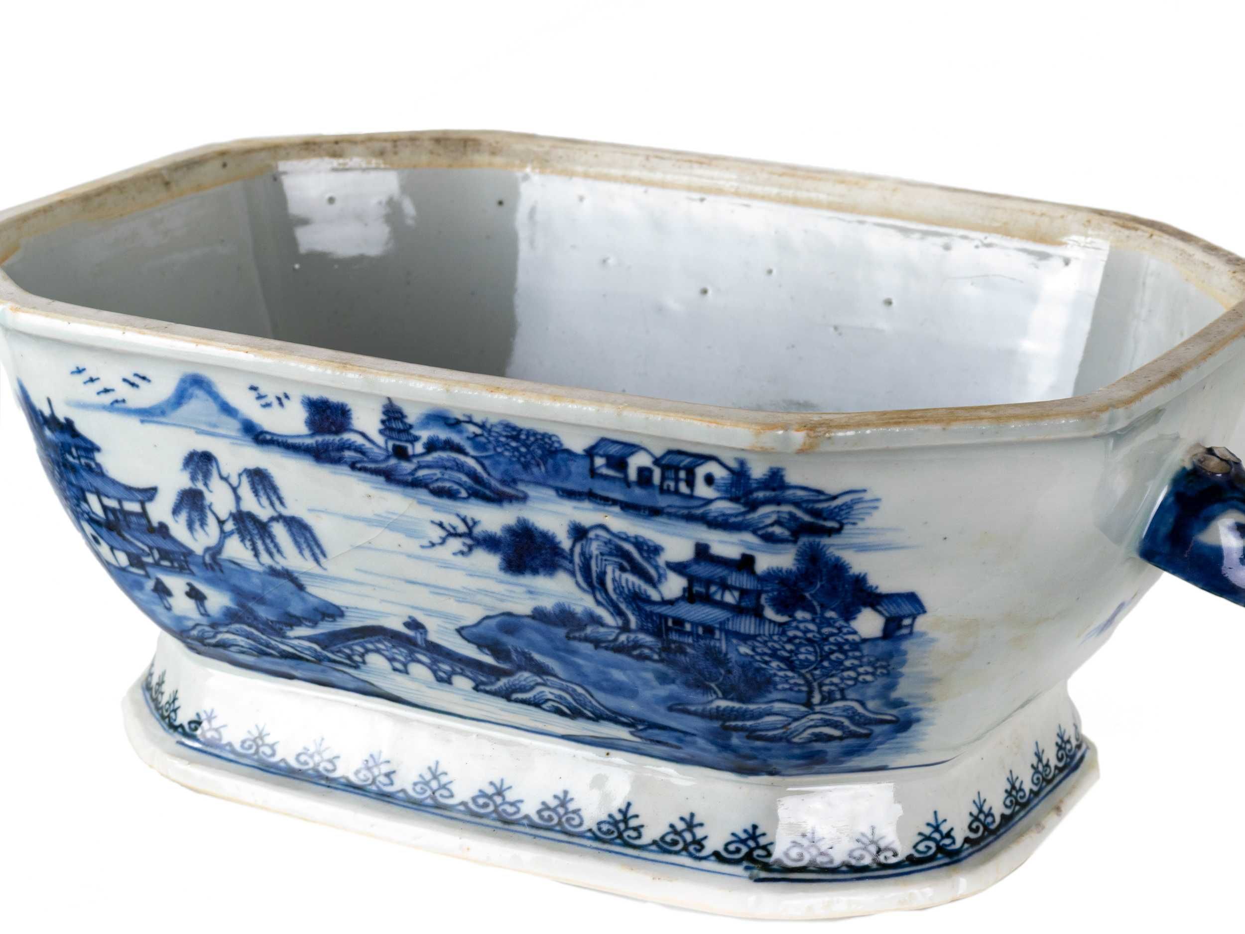 Terrina porcelana chinesa azul Cantão Jiaqing | 1798