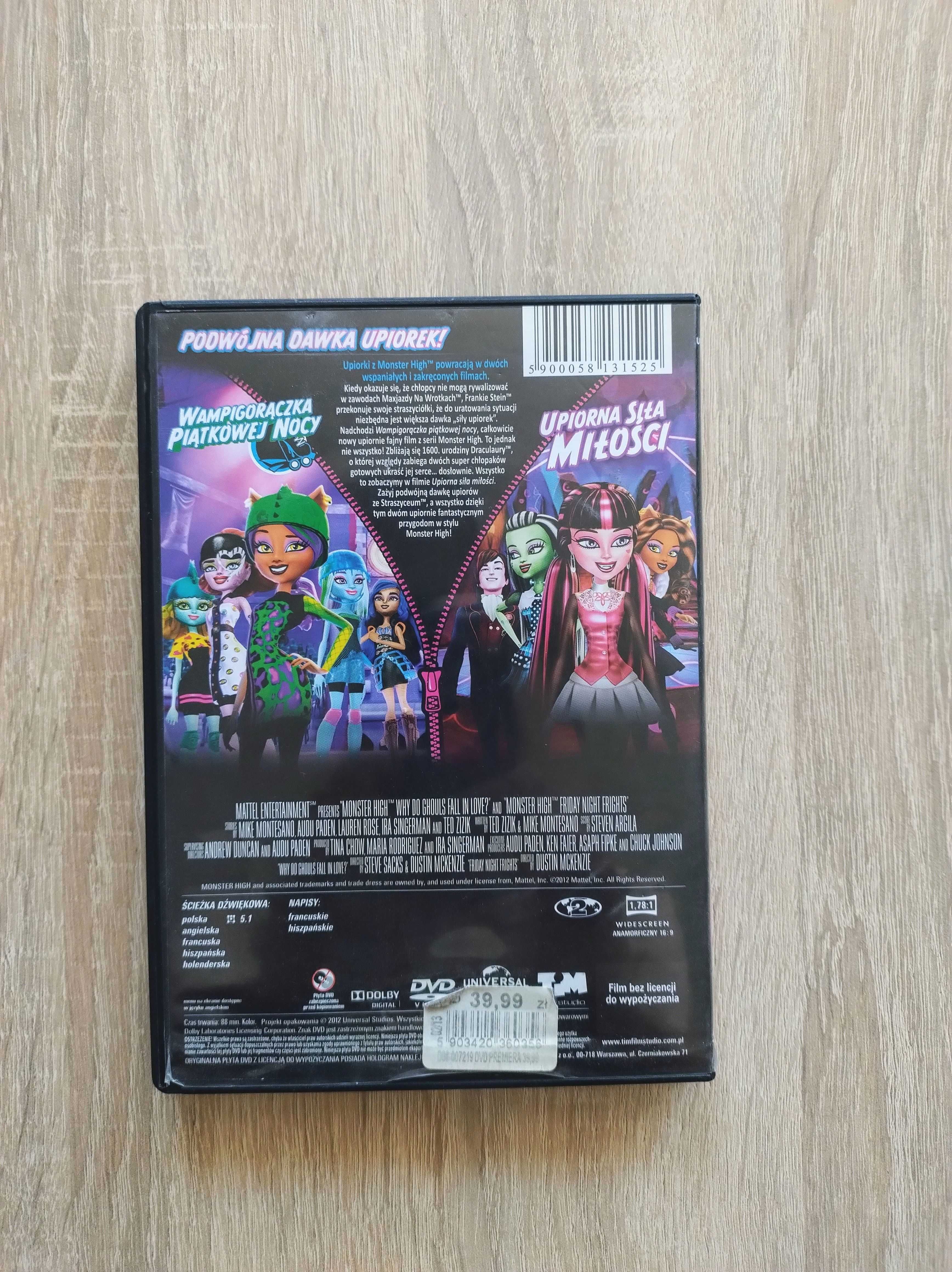 Film DVD Monster High bajka 2 filmy płyta