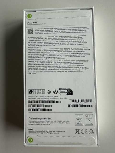 Iphone 16pro, 128GB, Black Titanium, nowy, oryginalnie zapakowany