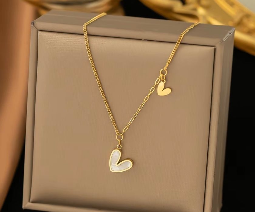 Złoty Łańcuszek Serce Serca Prezent Walentynki Urodziny Dzień Kobiet
