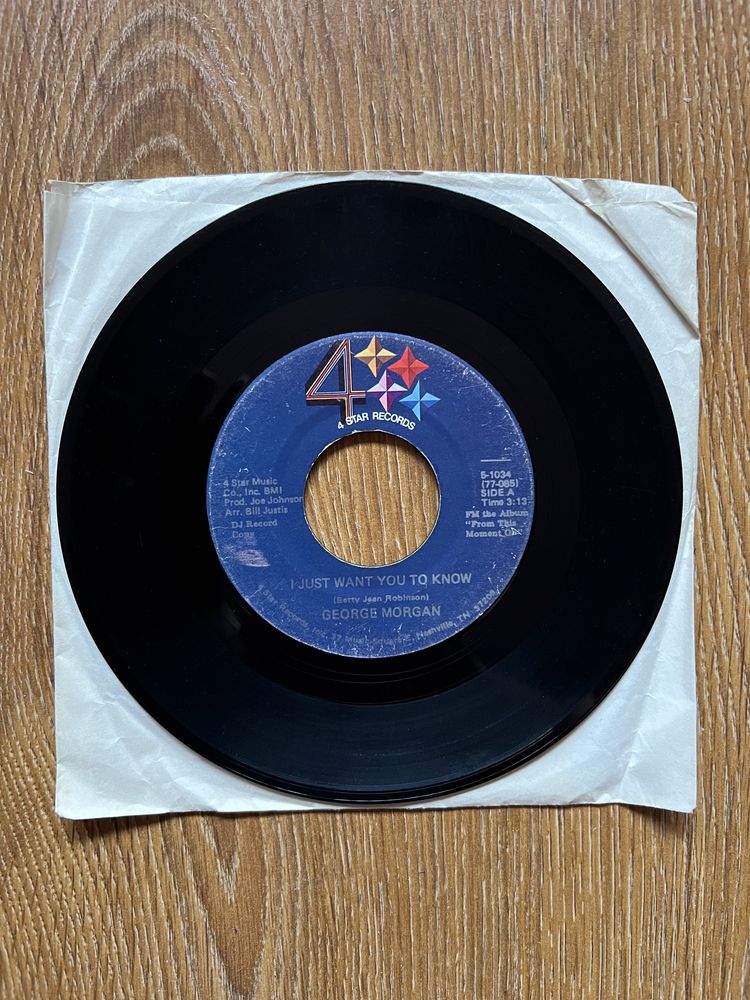 Winyl 7” George Morgan „I Just Want You To Know” 4STAR Vg