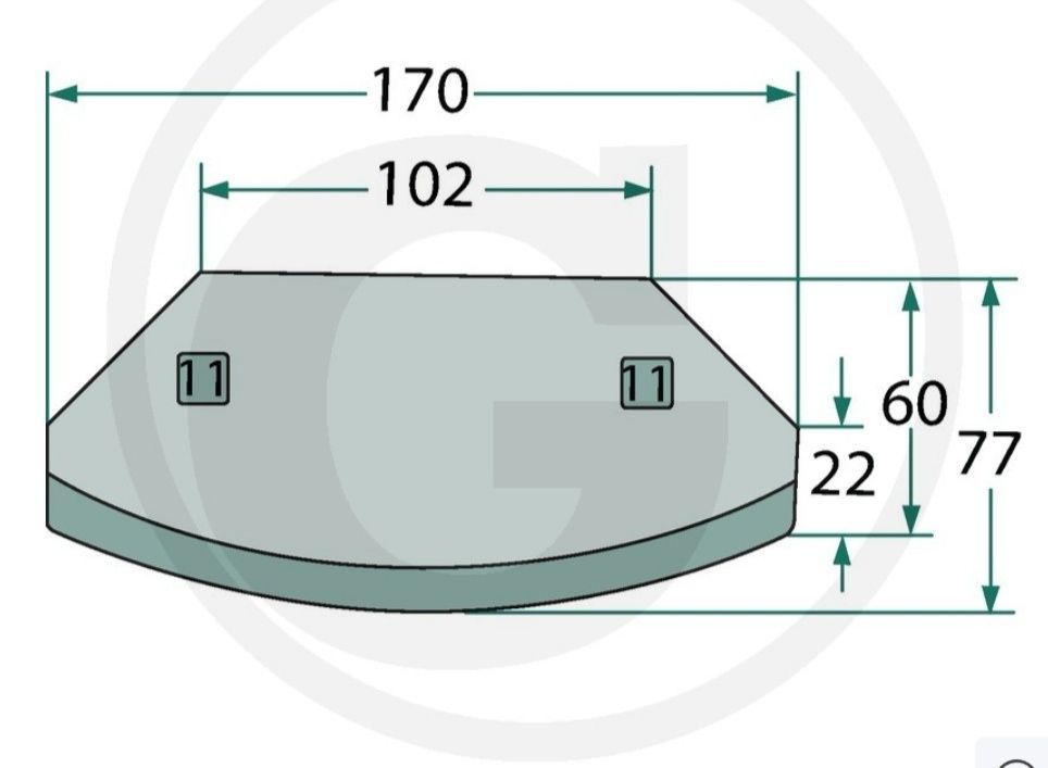 Nóż do paszowozu Kverneland Taarup 156.0177 Granit Germany