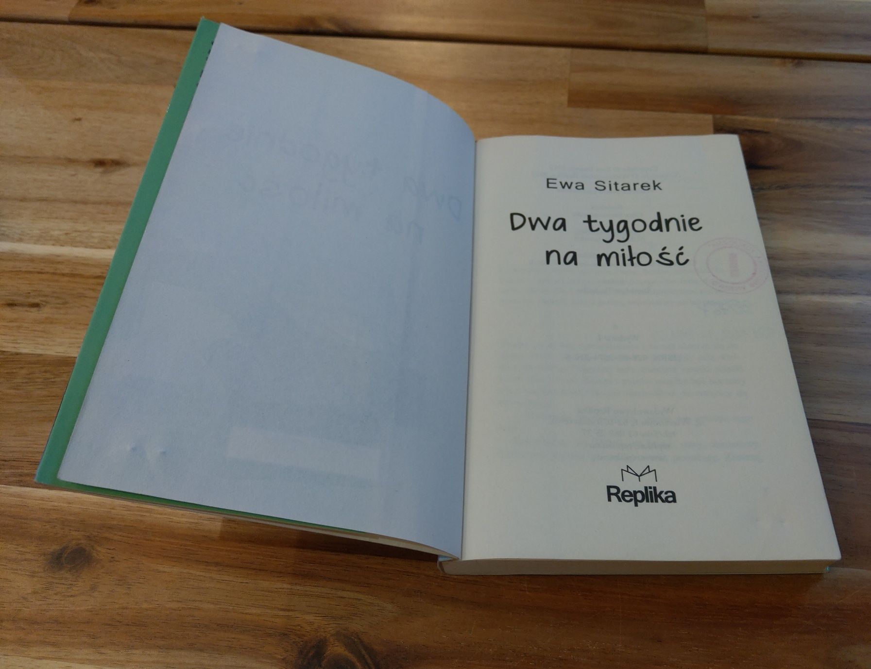 Dwa tygodnie na miłość Ewa Sitarek