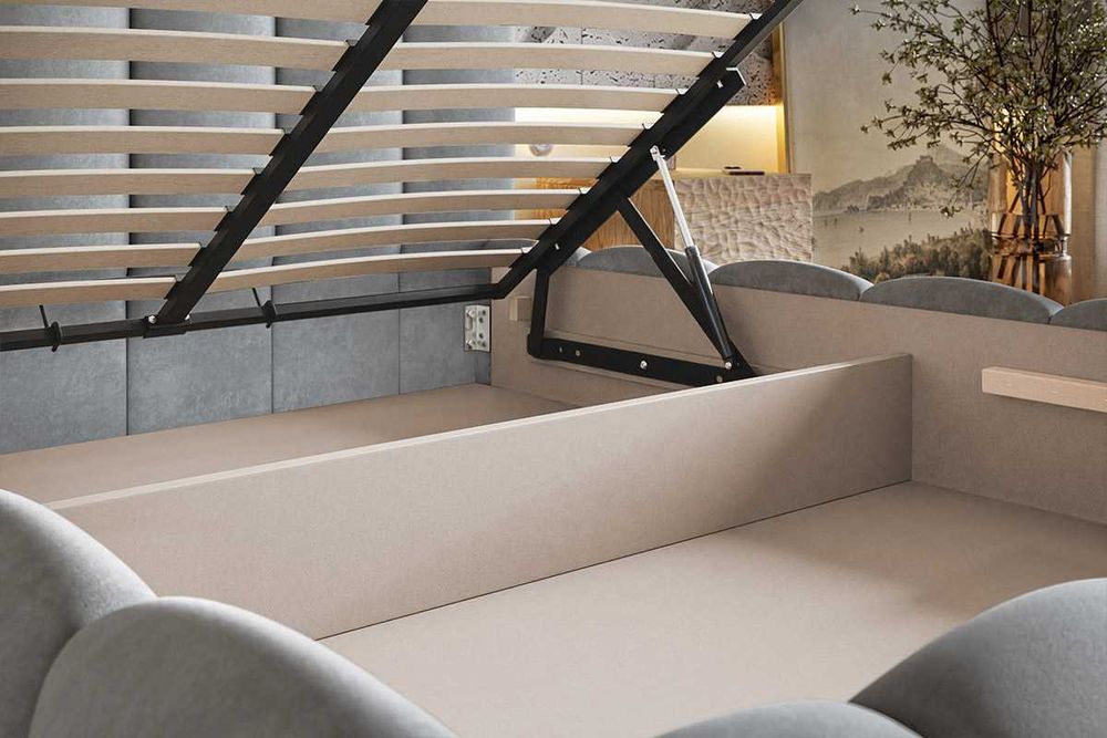 Łóżko łóżka tapicerowane VIGO 160x200 180x200 200x200 STELAŻ POJEMNIK