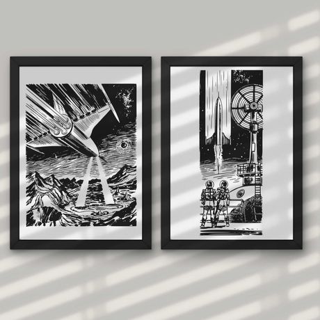 Plakaty 2szt - Sci-Fi 2x~21x30cm science fiction futurystyczne