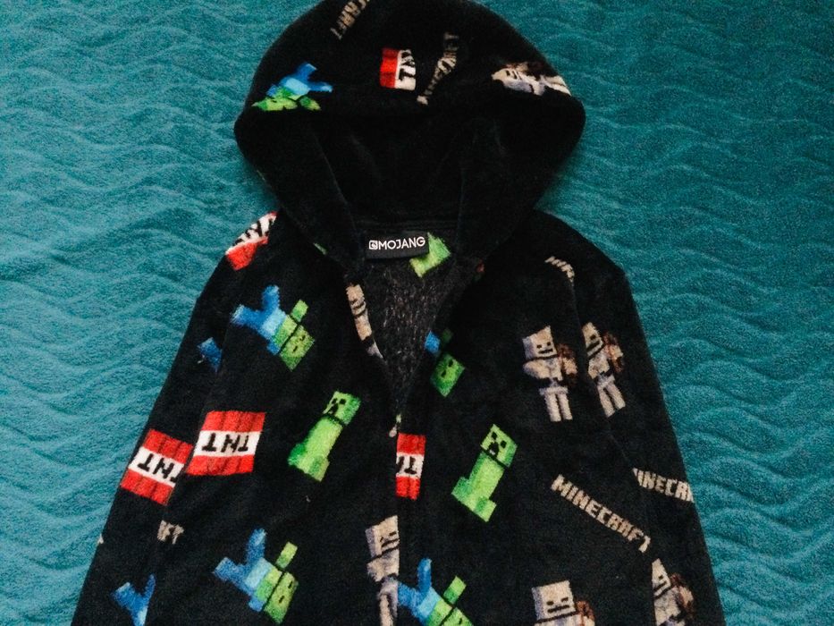 13-14 рок. Primark махровий , флісовий халат Minecraft і Мілітарі.
