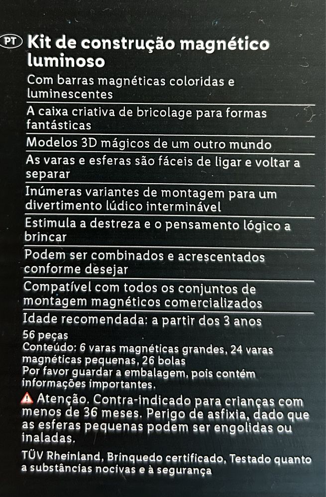 Jogo magnetico de construcao