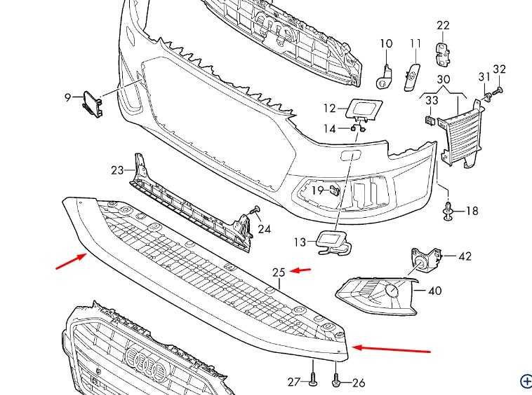 8W0807611 VAG защита бампера переднего Audi a4b9 2019+